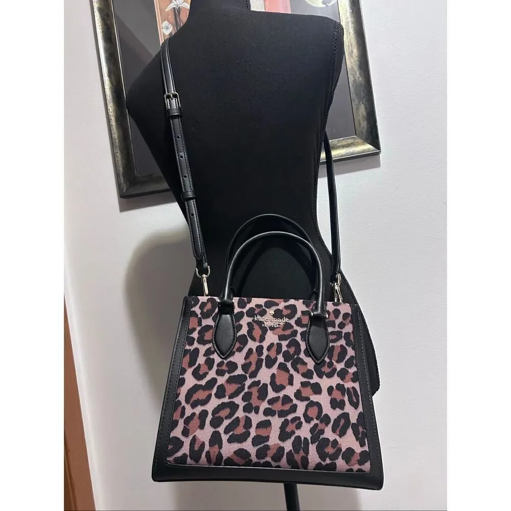 Kate Spade KH455 Ellie Spotted Leopard Small Tote Crossbody Shoulder Bag Handbag